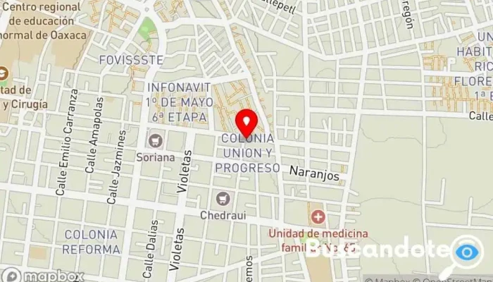 mapa de Consultorios de especialidades GMT Grupo médico, Cardiólogo, Médico de medicina general, Hematólogo, Ala de medicina interna, Neurólogo, Pediatra, Psiquiatra en Oaxaca de Juárez