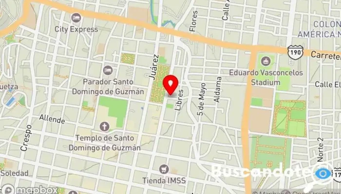 mapa de DR. JACOBO SÁNCHEZ GUERRERO Médico en Oaxaca de Juárez