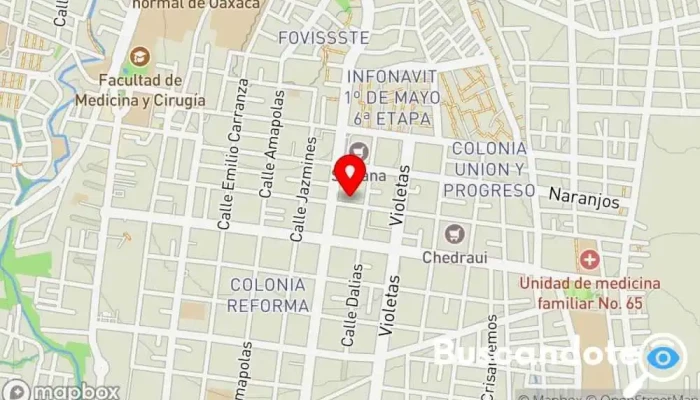 mapa de Dra. Astrid Hernández Pérez, Geriatra Médico, Oficina médica en Oaxaca de Juárez
