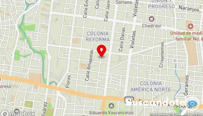mapa de Dra. Claudia García Valencia  en Oaxaca de Juárez