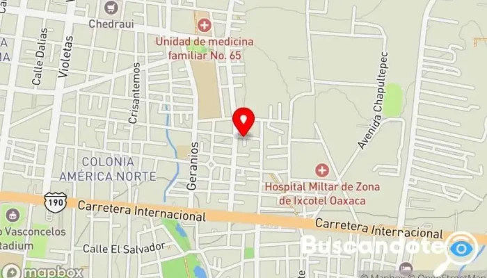 mapa de Dra Laura Herrera García Rehabilitación Pulmonar , Inhaloterapia , Espirometría , EPOC , Asma , etc Neumólogo, Clínica ambulatoria, Centro de rehabilitación en Oaxaca de Juárez