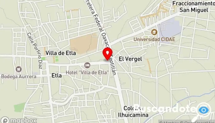 mapa de Servicio Médico Médico, Médico de medicina general, Pediatra en Villa de Etla